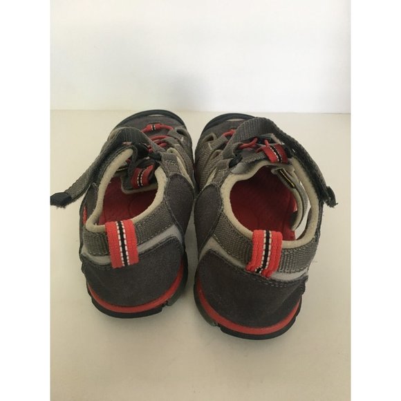 Keen Seacamp II Shoes Sandals Waterproof Big Kids Size 2 Boys Girls Gray Red - Picture 4 of 7